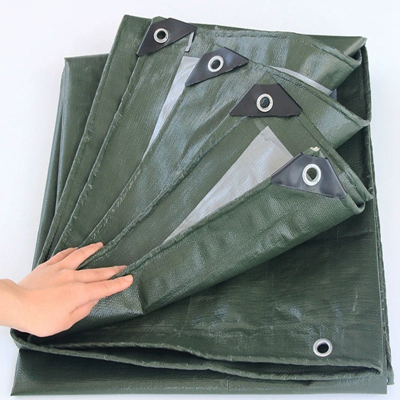 180GSM Green‑Silver Heavy‑Duty PE Tarpaulin Waterproof UV Resistant Outdoor Cover