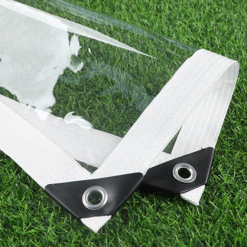 0.35mm 99.99% Waterproof Transparent PVC Tarpaulin Outdoor Clear Vinyl Tarp Patio Pergola Curtain Balcony Windows Windproof Screen With Gromments Around