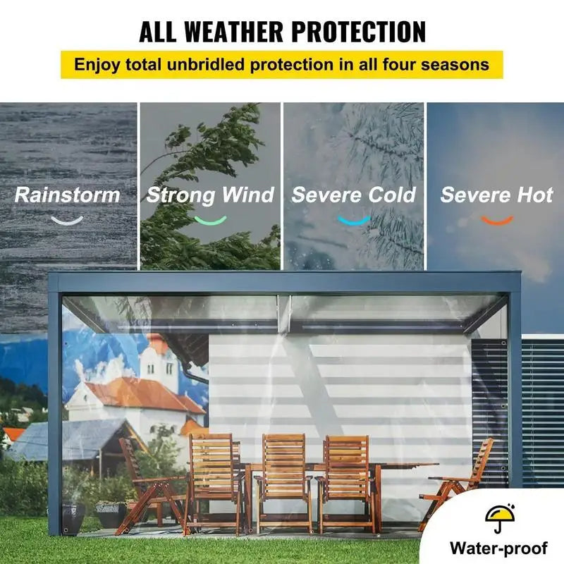 99.99% Transparent PVC Tarpaulin with Zipper High Clear Gazebo Tarps Screen Patio Enclosure Tent Door Waterproof PVC Curtain
