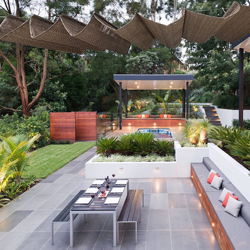 95% Anti-UV Coffee Brown HDPE Fabric Retractable Wave Canopy Sun Shade Net Garden Pergola Swimming Pool Shading Sails Sliding Canopy