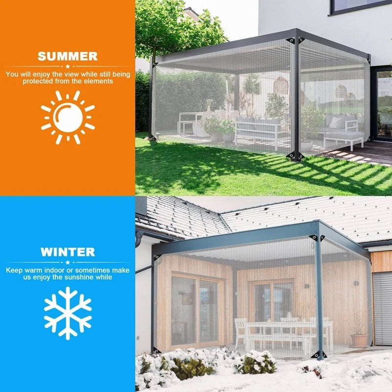 0.35mm 100% Waterproof Thicken PE Mesh Reinforced Tarpaulin Garden Plants Cover Balcony Pergolas Gazebo Furniture Rainproof Cloth