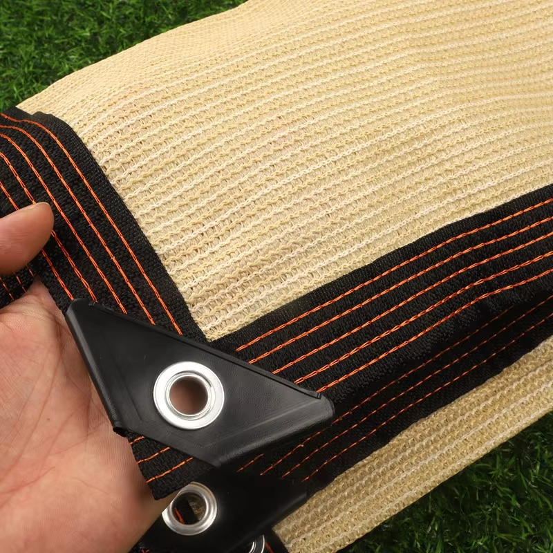 85~90% Shading Beige Virgin HDPE Sunshade Net Balcony Screen Outdoor Anti-UV Sunscreen Fabric Camping Sun Shade Net