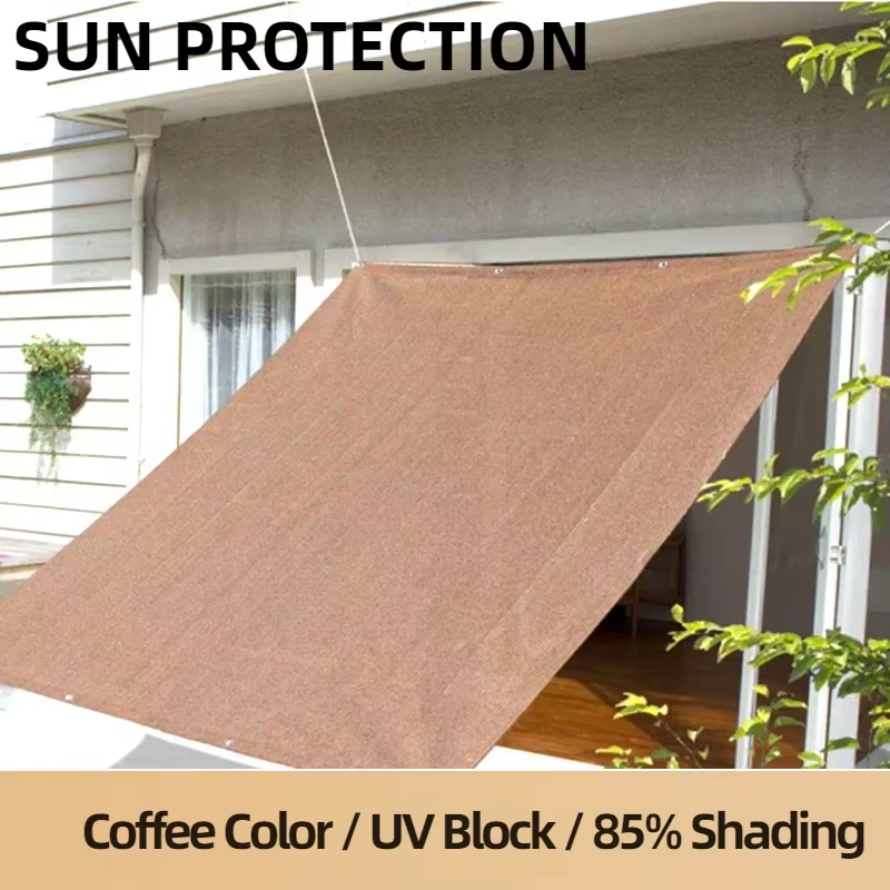 90% Shade Anti UV Chocolate Brown HDPE Sun Shade Net Garden Plants Sunshade Net Cover Mesh Balcony Privacy Screen