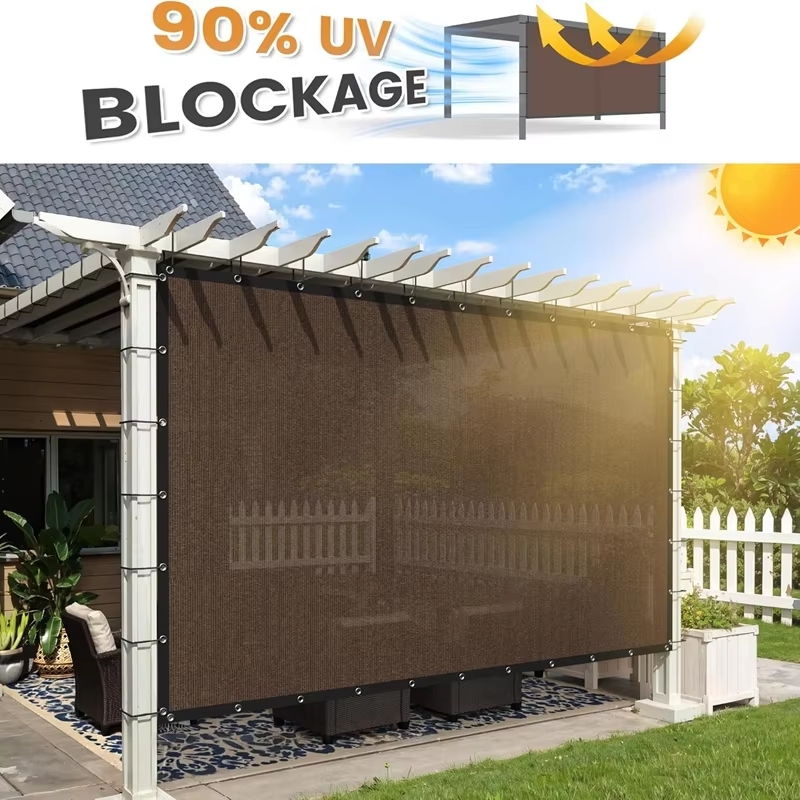 90% Shade Anti UV Chocolate Brown HDPE Sun Shade Net Garden Plants Sunshade Net Cover Mesh Balcony Privacy Screen