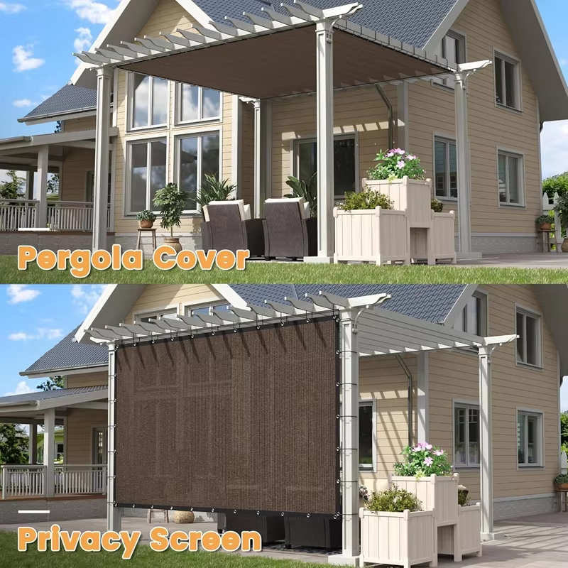 90% Shade Anti UV Chocolate Brown HDPE Sun Shade Net Garden Plants Sunshade Net Cover Mesh Balcony Privacy Screen