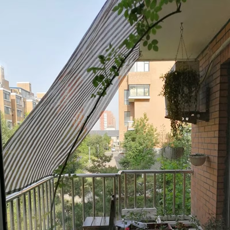 85% Shading Anti-UV Grey White Stripe Sun Shade Net Garden Plants Cover Sunshade Net Balcony Screen Privacy Safety Fence Nets