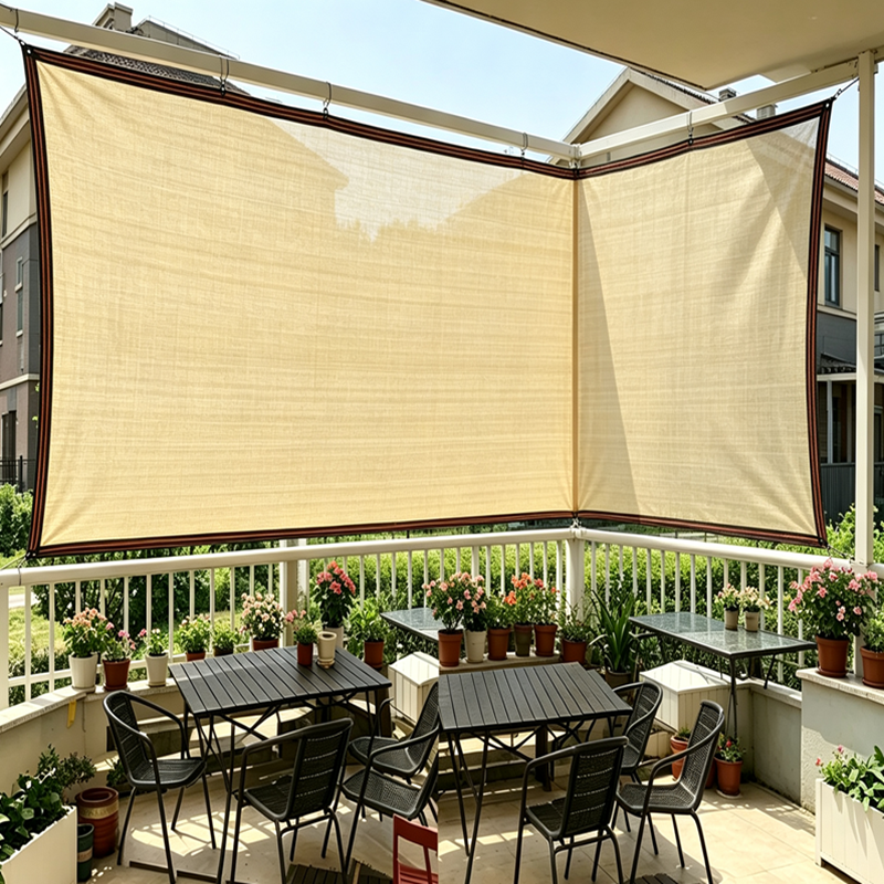 85~90% Shading Beige Virgin HDPE Sunshade Net Balcony Screen Outdoor Anti-UV Sunscreen Fabric Camping Sun Shade Net