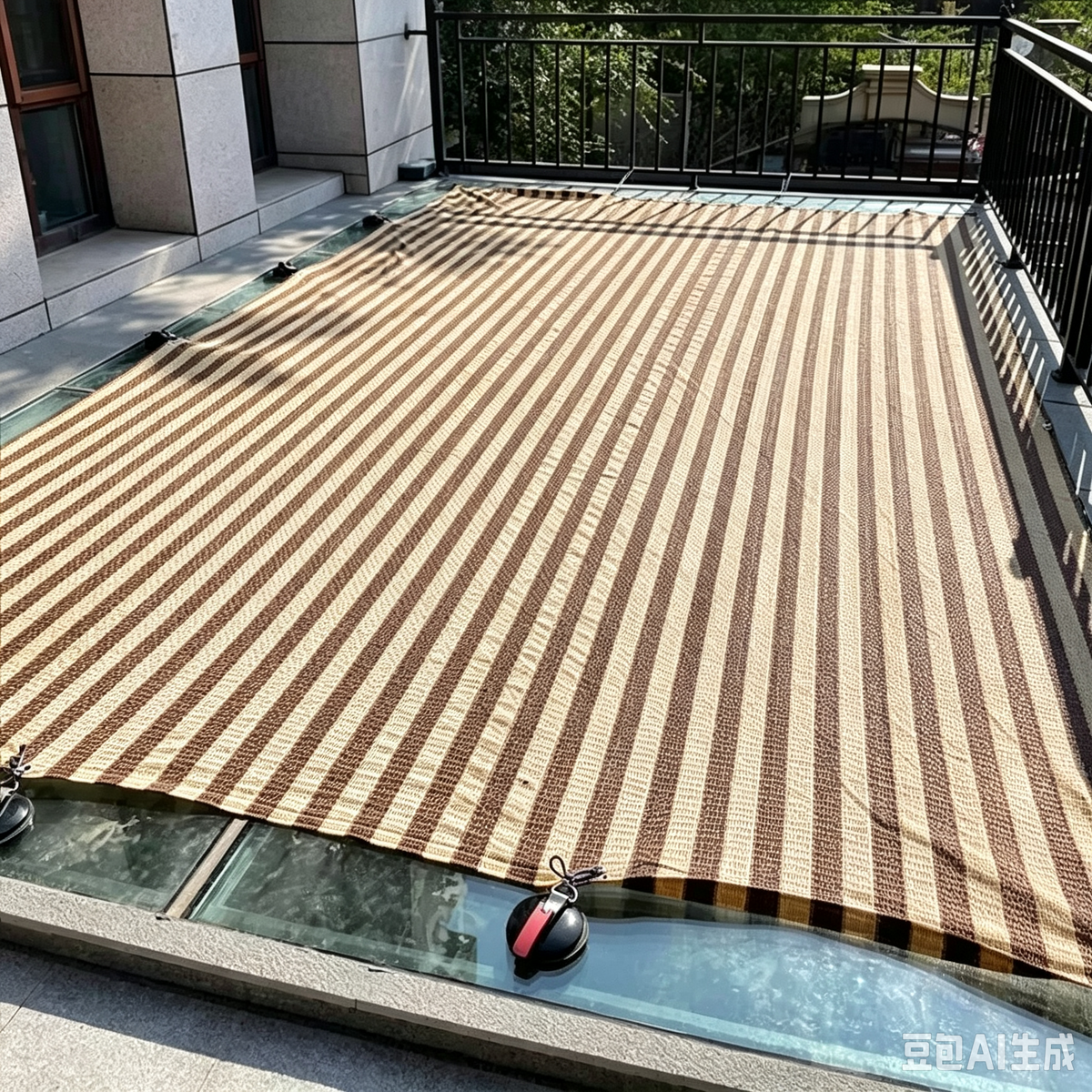 Upgraded HDPE fabric shade net coffee brown stripe outdoor privacy protection fence screen for garden balcony pergola awning