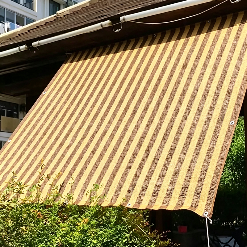 Upgraded HDPE fabric shade net coffee brown stripe outdoor privacy protection fence screen for garden balcony pergola awning