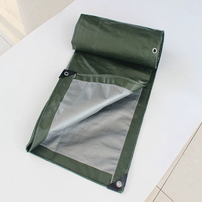 180GSM Green‑Silver Heavy‑Duty PE Tarpaulin Waterproof UV Resistant Outdoor Cover