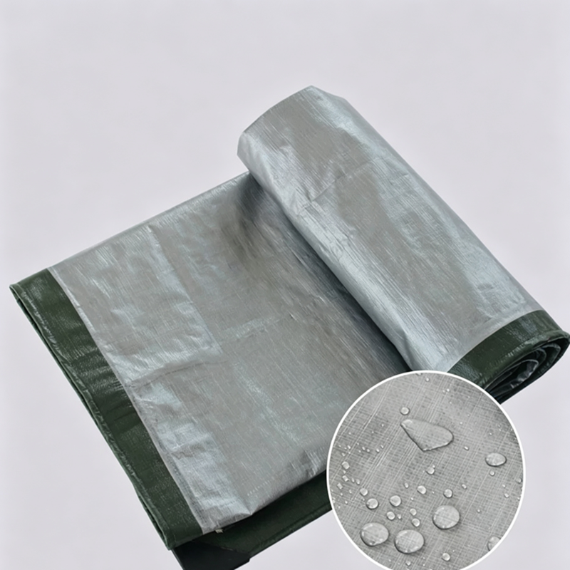 180GSM Green‑Silver Heavy‑Duty PE Tarpaulin Waterproof UV Resistant Outdoor Cover