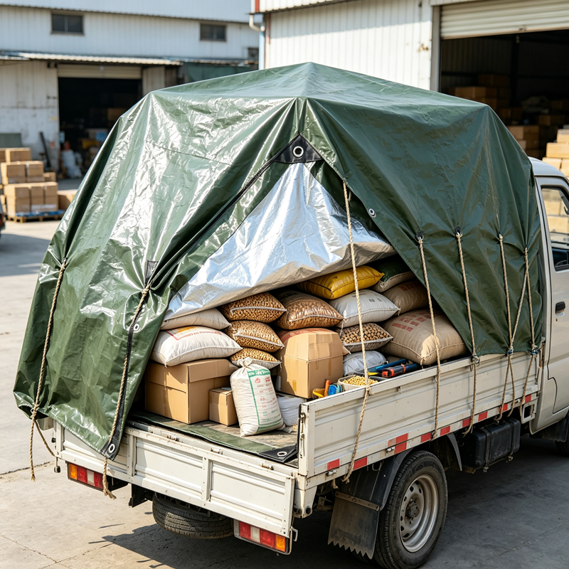180GSM Green‑Silver Heavy‑Duty PE Tarpaulin Waterproof UV Resistant Outdoor Cover