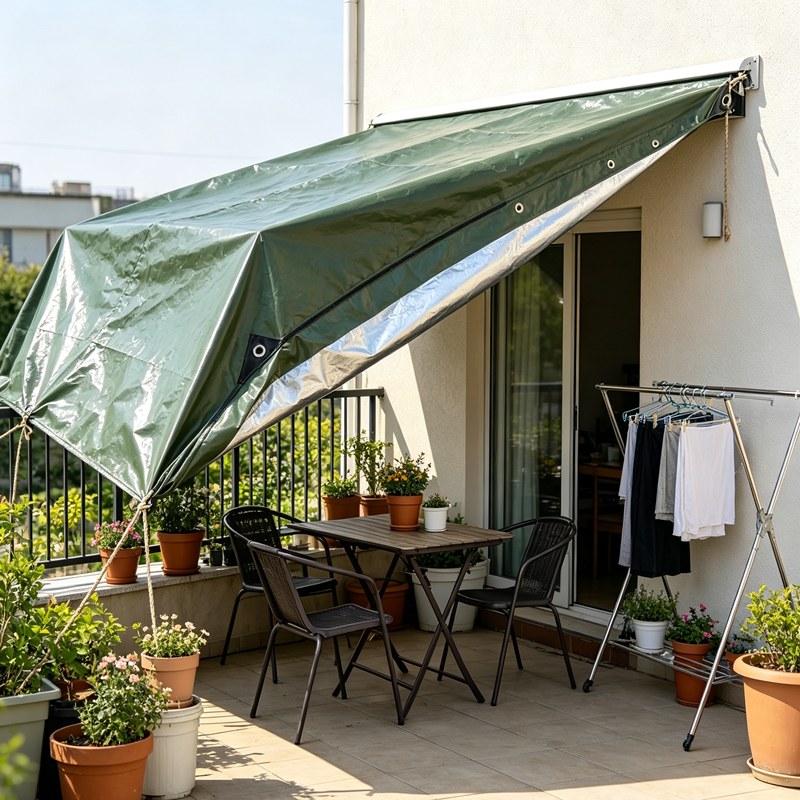 180GSM Green‑Silver Heavy‑Duty PE Tarpaulin Waterproof UV Resistant Outdoor Cover