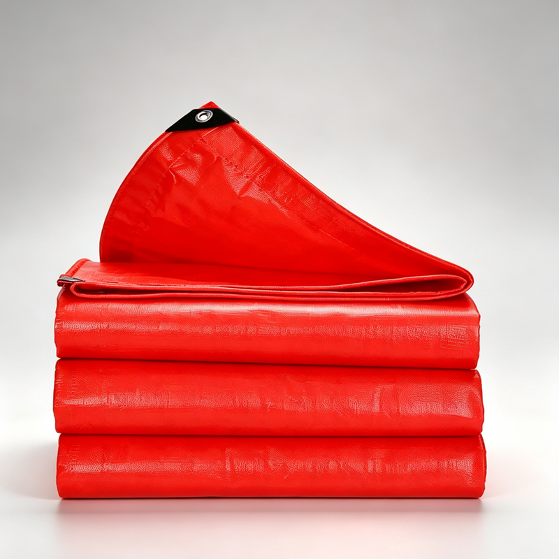 Red Heavy‑Duty PE Tarpaulin Waterproof UV Resistant Tarp with Grommets for Canopy Roof Car Patio Outdoor Cover