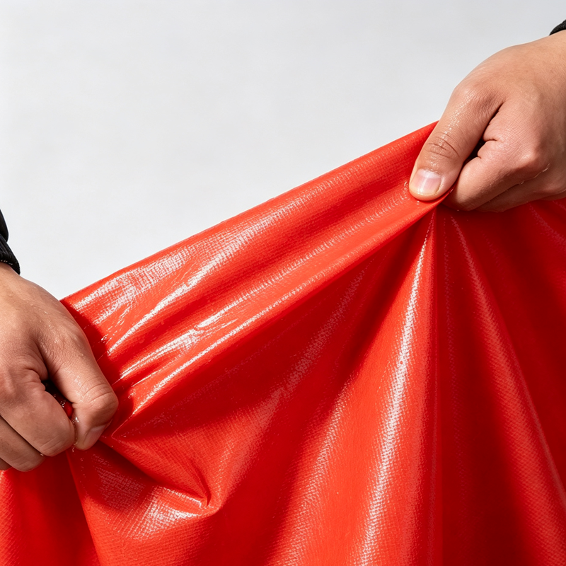Red Heavy‑Duty PE Tarpaulin Waterproof UV Resistant Tarp with Grommets for Canopy Roof Car Patio Outdoor Cover