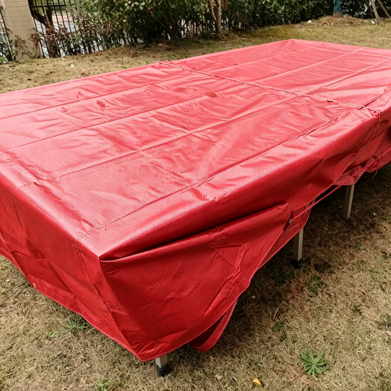 Red‑Silver 200G PE Tarpaulin Heavy Duty Waterproof UV Resistant Tarp with Grommets  for Canopy Roof Car Patio Outdoor Cover
