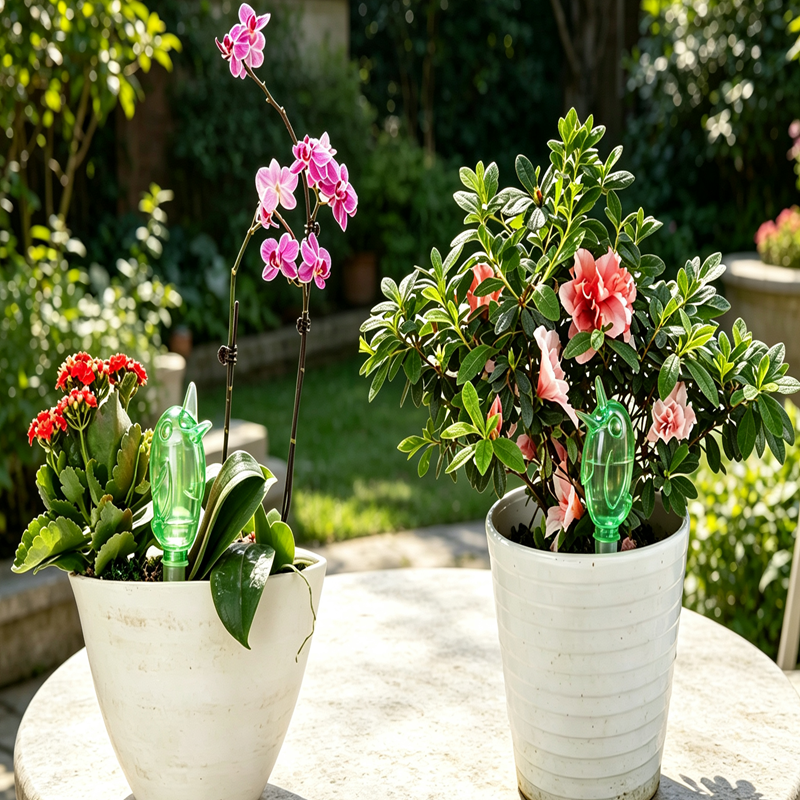 Automatic Plant Self‑Watering Device, Ceramic Slow Release Water Spikes for Houseplants, Travel Plant Waterer for Potted Plants