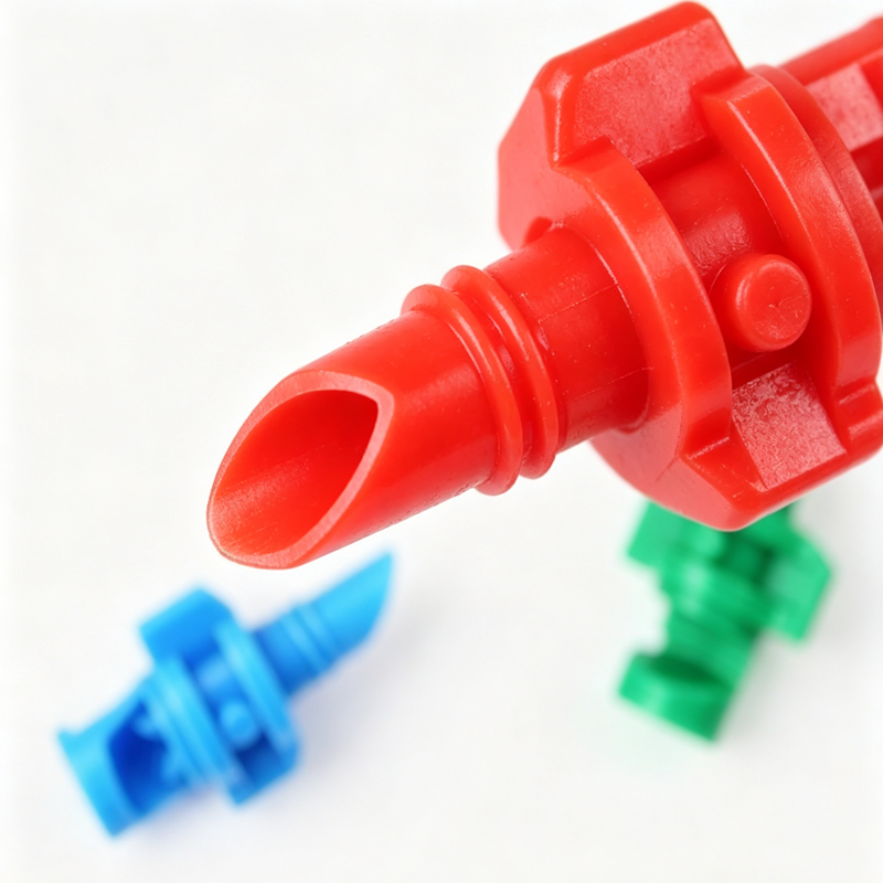 Refraction Micro Sprinkler 90 180 360 Degree Barb Insert Mist Nozzle for PE Pipe, Greenhouse Garden Irrigation Misting Sprayer 50Pcs/Pack