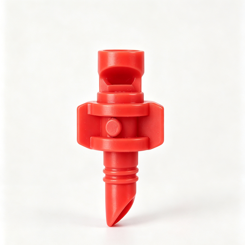 Refraction Micro Sprinkler 90 180 360 Degree Barb Insert Mist Nozzle for PE Pipe, Greenhouse Garden Irrigation Misting Sprayer 50Pcs/Pack