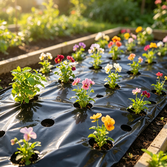 5Holes 0.02mm Black Garden Film Agricultural Plants Grow Film Protection Cover Greenhouse Perforated PE Mulch Film