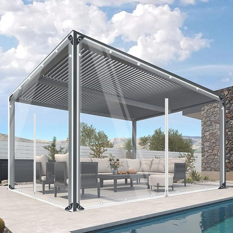 99.99% Transparent PVC Tarpaulin with Zipper High Clear Gazebo Tarps Screen Patio Enclosure Tent Door Waterproof PVC Curtain