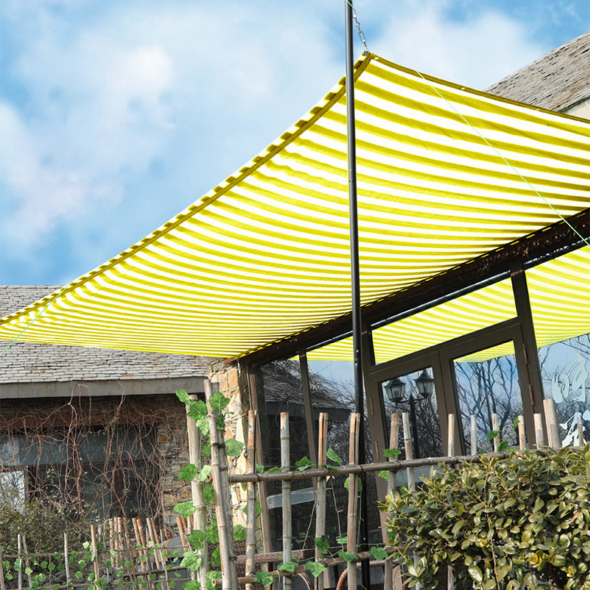 85% Shading Colorful Anti-UV White Stripe Sunshade Net Home Courtyard Sun Sails Home Totel Balcony Privacy Screen