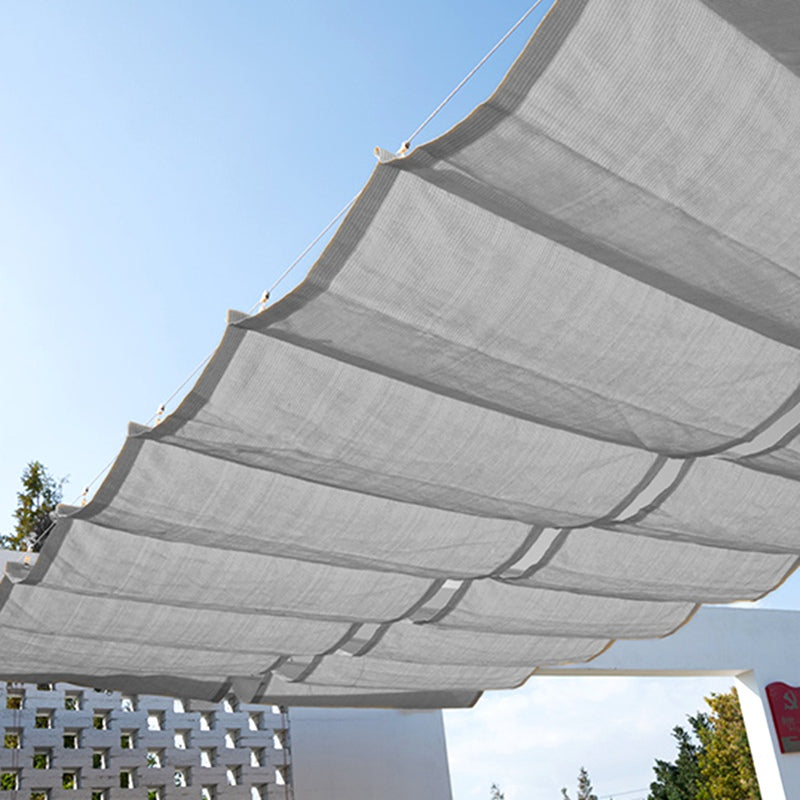 95% Anti-UV Grey Color HDPE Retractable Wave Canopy Garden Pergola Swimming Pool Shading Sails Sliding Canopy