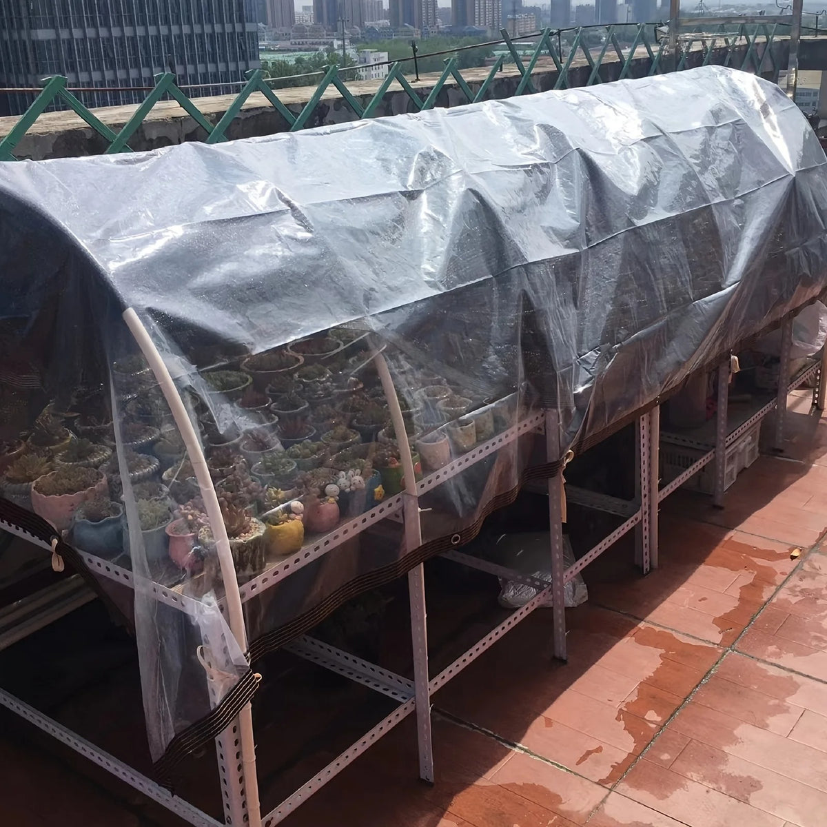0.12mm Transparent Plastic PE Rainproof Film Outdoor Waterproof Tarpaulin Terrace Succulent Plant Insulation Tent Balcony Awning Tarpaulin