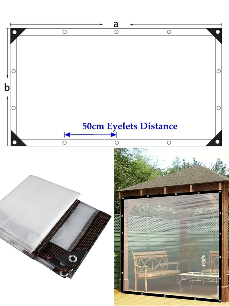 0.12mm Transparent Plastic PE Rainproof Film Outdoor Waterproof Tarpaulin Terrace Succulent Plant Insulation Tent Balcony Awning Tarpaulin