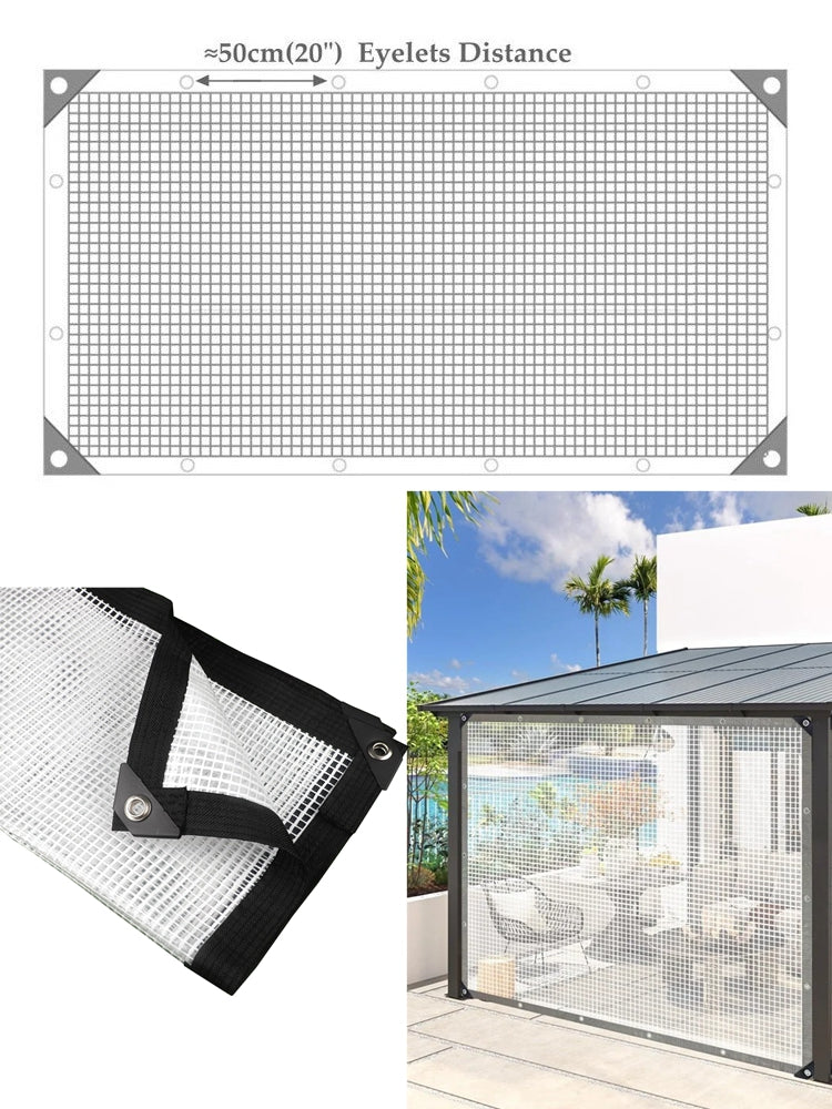 0.35mm 100% Waterproof Thicken PE Mesh Reinforced Tarpaulin Garden Plants Cover Balcony Pergolas Gazebo Furniture Rainproof Cloth