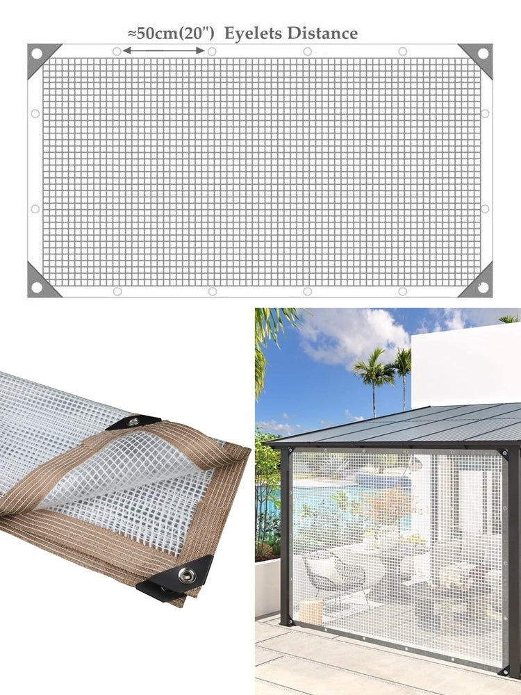 0.35mm 100% Waterproof Thicken PE Mesh Reinforced Tarpaulin Garden Plants Cover Balcony Pergolas Gazebo Furniture Rainproof Cloth