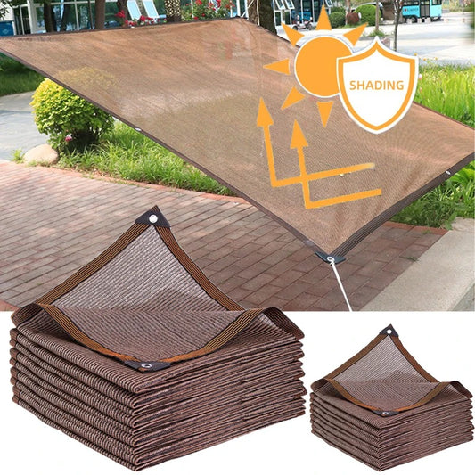 85~90% Shading Anti-UV Coffee Brown HDPE Sun Shade Net Swimming Pool Sunshade Mesh Balcony Screen
