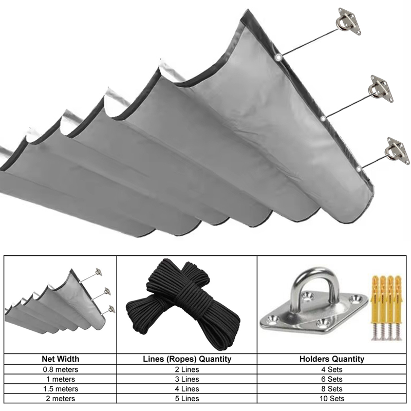 90% Shading Waterproof Sliding Canopy Home Garden Telescopic Awning Pergolas Patio Sunproof Retractable Wave Sunshade Net