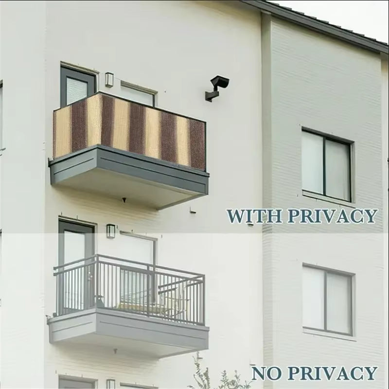 Upgraded HDPE fabric shade net coffee brown stripe outdoor privacy protection fence screen for garden balcony pergola awning