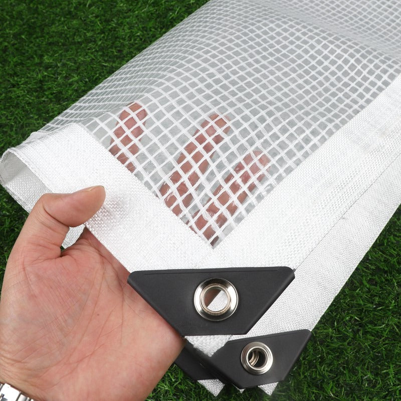 0.35mm 100% Waterproof PE Tarpaulin With Zipper Mesh Reinforced Garden Plants Cover Balcony Pergolas Gazebo Furniture Rainproof Cloth