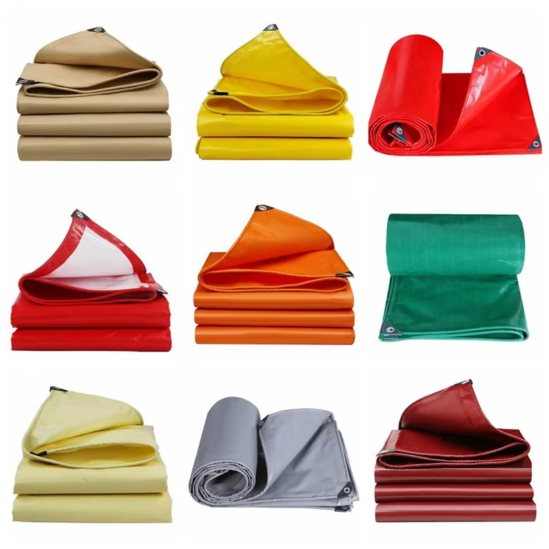 Yellow 500GSM Heavy Duty PVC Tarpaulin Waterproof Knife Cloth Camping Tent Groundsheet Gazebos Canopy Awnings Shading Sails