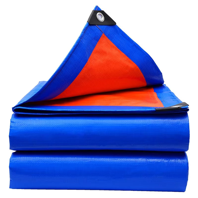 Blue Orange PE Tarpaulin Garden Waterproof Sun Shade Net Canopy Awnings Balcony Plants Cover Car Truck Rainproof Cloth
