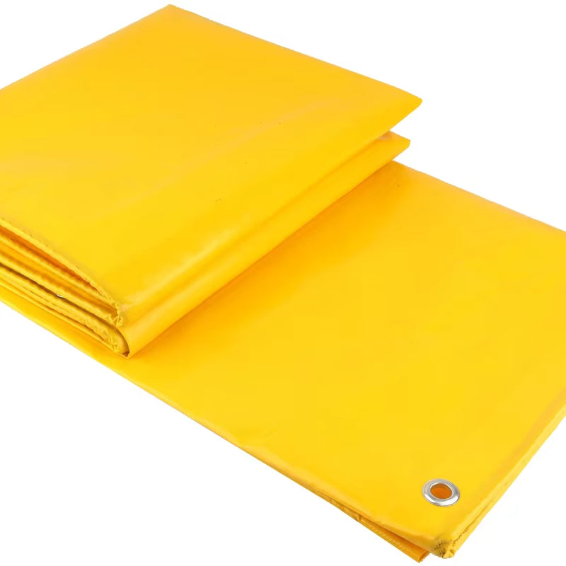 Yellow 500GSM Heavy Duty PVC Tarpaulin Waterproof Knife Cloth Camping Tent Groundsheet Gazebos Canopy Awnings Shading Sails
