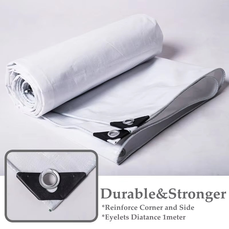 230GSM Outdoor Waterproof White PE Tarpaulin Garden Gazebo Canopy Awnings Furniture Car Cover Camping Tent Rain Fly Tarp
