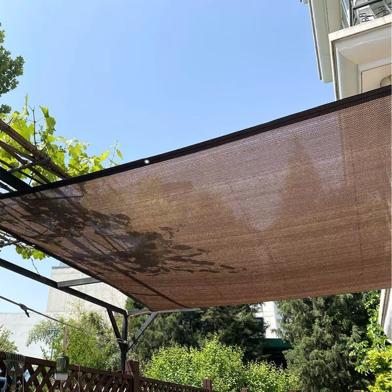 85~90% Shading Anti-UV Coffee Brown HDPE Sun Shade Net Swimming Pool Sunshade Mesh Balcony Screen