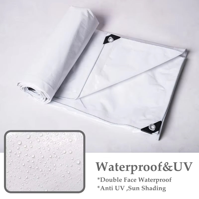 230GSM Outdoor Waterproof White PE Tarpaulin Garden Gazebo Canopy Awnings Furniture Car Cover Camping Tent Rain Fly Tarp