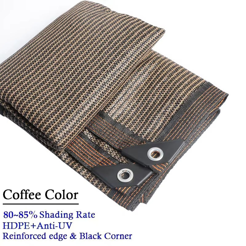 85~90% Shading Anti-UV Coffee Brown HDPE Sun Shade Net Swimming Pool Sunshade Mesh Balcony Screen