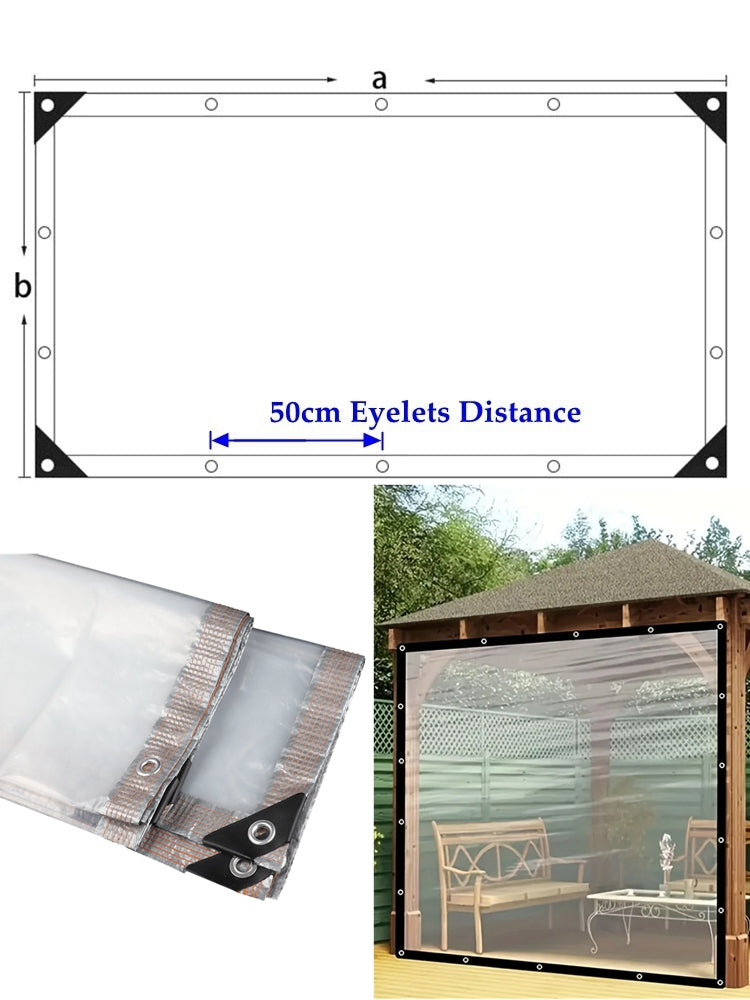 0.12mm Transparent Plastic PE Rainproof Film Outdoor Waterproof Tarpaulin Terrace Succulent Plant Insulation Tent Balcony Awning Tarpaulin