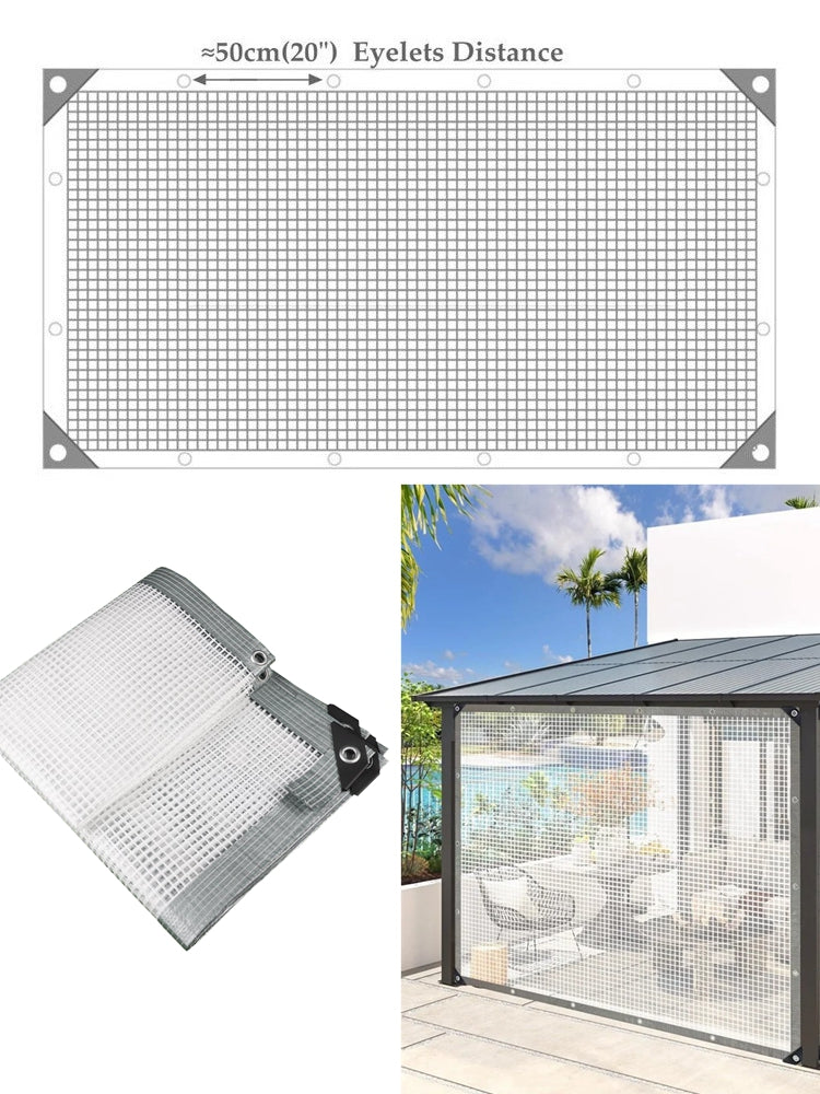 0.35mm 100% Waterproof Thicken PE Mesh Reinforced Tarpaulin Garden Plants Cover Balcony Pergolas Gazebo Furniture Rainproof Cloth