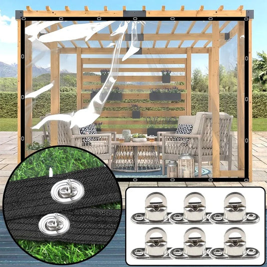 Transparent PVC Tarpaulin Tarp Curtain with Removable Oval Eyelets