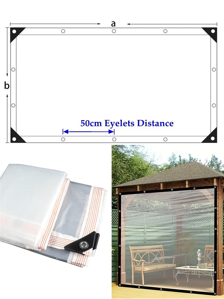 0.12mm Transparent Plastic PE Rainproof Film Outdoor Waterproof Tarpaulin Terrace Succulent Plant Insulation Tent Balcony Awning Tarpaulin
