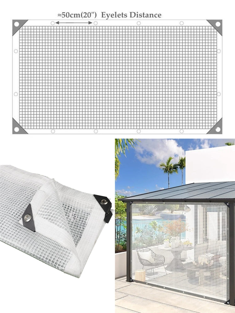 0.35mm 100% Waterproof Thicken PE Mesh Reinforced Tarpaulin Garden Plants Cover Balcony Pergolas Gazebo Furniture Rainproof Cloth
