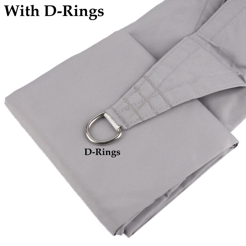 Grey D-Ring 300D Polyester Waterproof Sun Shade Sails Garden Canopy Awnings Rainproof Sun Shading Net