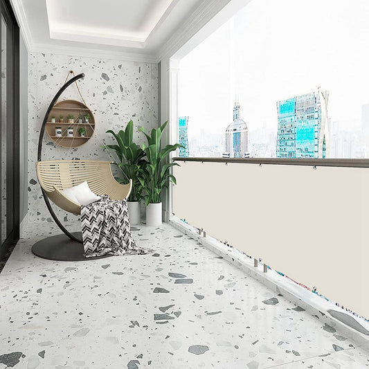Milky Color 300D Polyester Waterproof Balcony Privacy Screen Net Terrace Windproof Safety Fencing Net Rainproof Sun Shading Sails