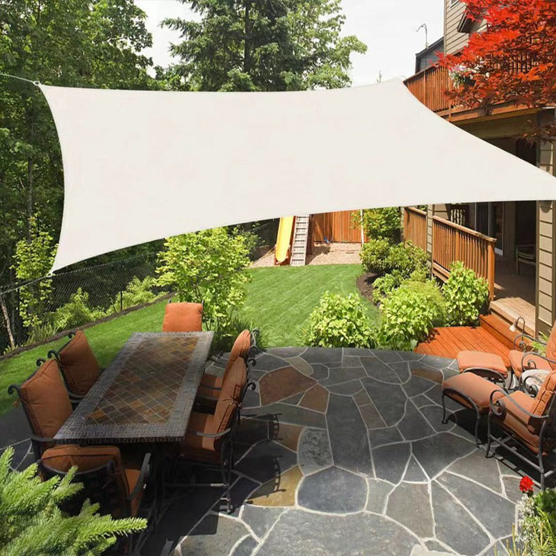 300D 100% PolyesterMilky White D-Ring Waterproof Sun Sails Garden Pergolas Canopy Awnings Rainproof Sun Shade Net